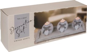 GiftyCity Drevená dekoratívna súprava svietnikov, srdce
