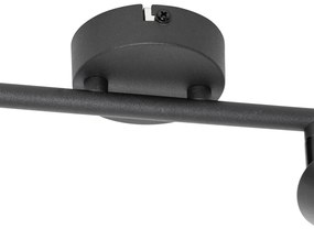 Orientálne bodové svetlo čierne s bambusom 2-svetlo - Rayan