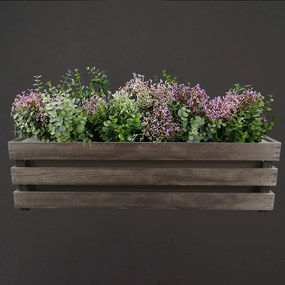 AMADEA Drevený obal na kvetináč tmavý, 62x21,5x17cm Český výrobok