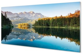 Sklenený obraz Nemecko Mountain forest lake 140x70 cm