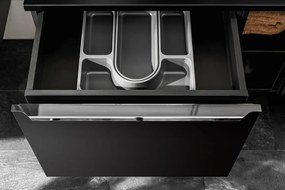 Závěsná skříňka SantaFe Domi s deskou a umyvadly 120 cm černá