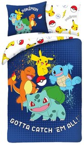 DETSKÉ OBLIEČKY Z MIKROVLÁKNA POKEMON 140X200 CM, 1 KS 70X90 CM VZOROVANÉ