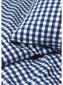 Bielo-tmavomodré krepové obliečky na jednolôžko 140x200 cm Bæk&amp;Bølge – JUNA