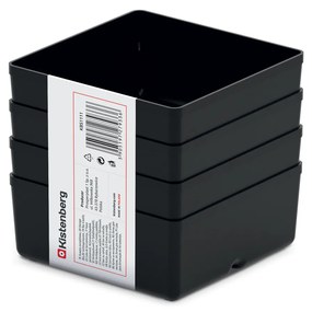 Sada úložných boxů 4 ks UNITEX 11 x 11 x 11,2 cm černá