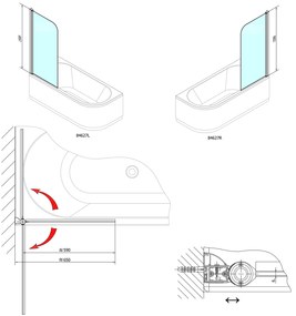 Polysan Polysan, SPERA 65 vaňová zástena 650mm, číre sklo, BS-65