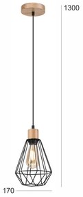Brilagi - Luster na lanku WOODY BASKET 1xE27/60W/230V dub