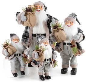 VIANOČNÁ FIGÚRKA SANTA 40 CM SIVÁ