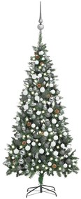 Umelý vianočný stromček s LED, súpravou gulí a šiškami 210 cm 3077897