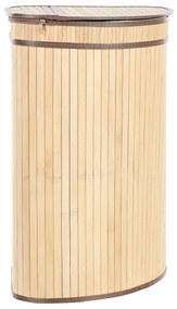 Bambusový kôš s vekom svetlé drevo BADULLA Beliani