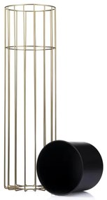 Kovový kvetináč LOFT 70x20 cm zlatá/čierna