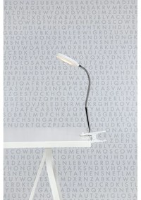 Biela stolová LED lampa so štipcom Markslöjd Flex