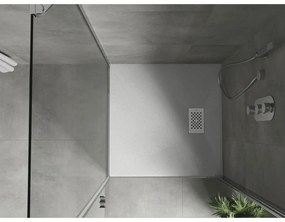 Mexen Hugo, štvorcová sprchová vanička SMC 90 x 90 cm, biela, biela krytka, 42109090-W