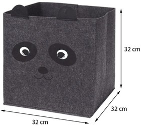Úložný box Bear, 32x32x32 cm, tmavosivá