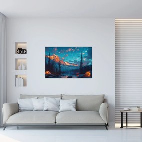 Obraz - Kempovanie v horách (90x60 cm)