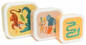 PETIT MONKEY Desiatový box Upside Down Animals – set 3 ks
