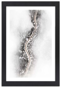 Gario Plagát Cesta v lese z vtáčej perspektívy Farba rámu: Bez rámu, Rozmery: 20 x 30 cm