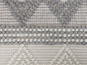 Vlnený koberec 200 x 200 cm svetlobéžová/sivá BOZOVA Beliani