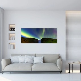 Obraz - Polárna žiara na Islande (120x50 cm)