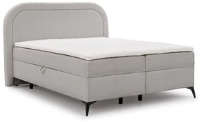 Svetlosivá boxspring posteľ s úložným priestorom 200x200 cm Ornes – Ropez
