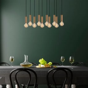 Závesný luster TEMPO na lanku 10xE27/40W/230V zlatý