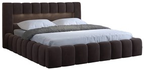 Manželská posteľ 160 cm Luxa (tmavohnedá) (s roštom, úl. priestorom a LED). Akcia -20%. Vlastná spoľahlivá doprava až k Vám domov. 1041561