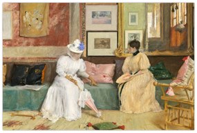 Obraz - William Merritt Chase, A Friendly Call, reprodukcia (90x60 cm)