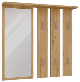 Vešiakový panel Oasis 1 (dub artisan) (so zrkadlom). Akcia -24%. Vlastná spoľahlivá doprava až k Vám domov. 1132562