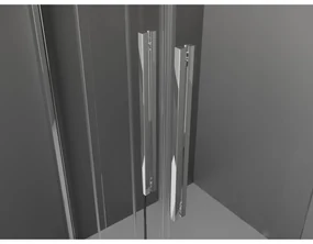 Mexen Velar L Duo, sprchový kút s posuvnými dverami 80 x 80 cm, 8mm šedé sklo, chrómová, 871-080-080-02-43-01
