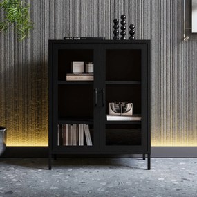 Čierna nízká sklenená vitrína GINA Modern 800 x 1015 x 400 mm