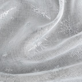 VIANOČNÁ ZÁCLONA NA KRÚŽKOCH SNOW 140X250 CM VZOROVANÁ