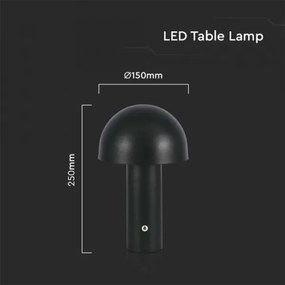 LED Stmievateľná dobíjacia stolná lampa LED/1W/5V 3000-6000K 1800 mAh čierna