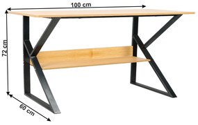 Písací stôl Tarcal 100 - buk / čierna