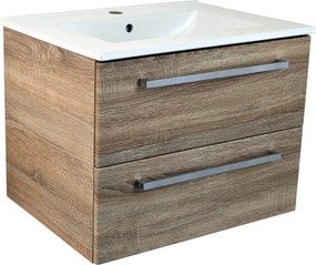 Comodo Kúpeľňová skrinka s keramickým umývadlom Vermont S 60 - sonoma