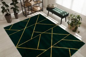 Koberec EMERALD exkluzívny 1012 glamour, styl geometrický, marmur fľaškovo zelený / zlatý