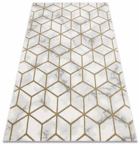 Koberec EMERALD exkluzívny 1014 glamour, styl kocka krém / zlatý