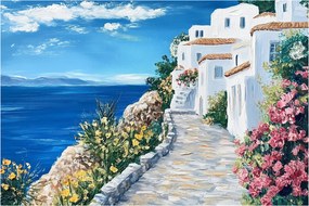 Obraz - Ulička pri mori (90x60 cm)