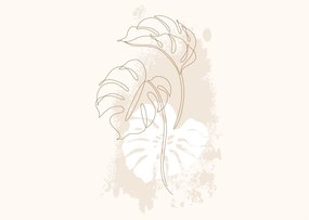 Obraz - Line art monstera N⁰1 (70x50 cm)