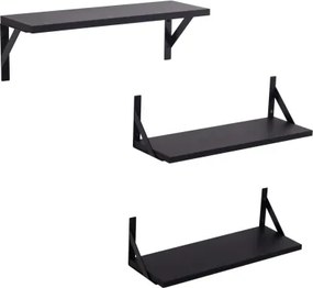 Súprava 3 kusov políc Lamezia, čierna%