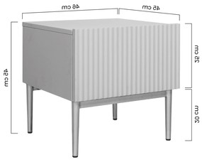 Sada nočných stolíkov Nicole 2 ks - biely mat / čierne nožičky