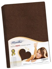 Bellatex Froté prestieradlo Kamilka tmavohnedá, 120 x 200 cm