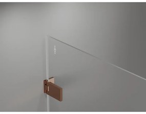 Mexen Lunar-B, výklopný sprchový kút ľavý 85 x 70 cm, 8mm číre sklo, profil ružové zlato, 832-085-070-60-00-L