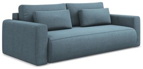 Svetlomodrá rozkladacia/s úložným priestorom pohovka 238 cm Kapua – Makamii