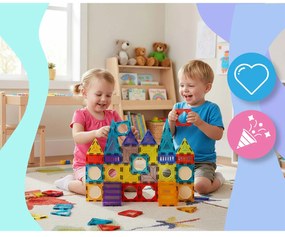 Vzdelávacie stavebné magnetické bloky 71 ks RK-782 Ricokids