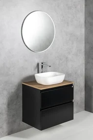 Aqualine Aqualine, ALTAIR skrinka s doskou 87,5 cm, biela/dub emporio, AI290-02