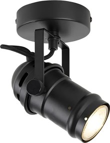 Priemyselné bodové svetlo čierne otočné a nakloniteľné bez tienidla - Movie