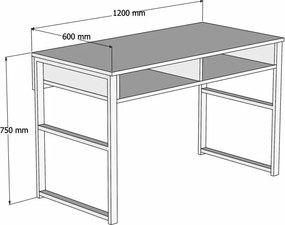 Pracovný stôl Miesto Sapphire Oak