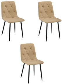 Set troch jedálenských stoličiek LIBRA hnedé / čierne nohy (3 ks)