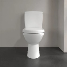 VILLEROY &amp; BOCH O.novo Compact WC misa kombi s hlbokým splachovaním bez vnútorného okraja, zadný odpad, 370 x 605 mm, biela alpská, 5689R001