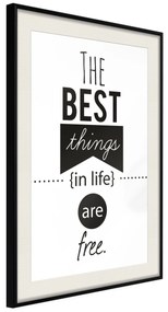 Artgeist Plagát - The Best Things in Life Are Free [Poster] Veľkosť: 30x45, Verzia: Čierny rám
