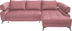 Rohová sedacia súprava Paris, staroružová látka, pravý roh